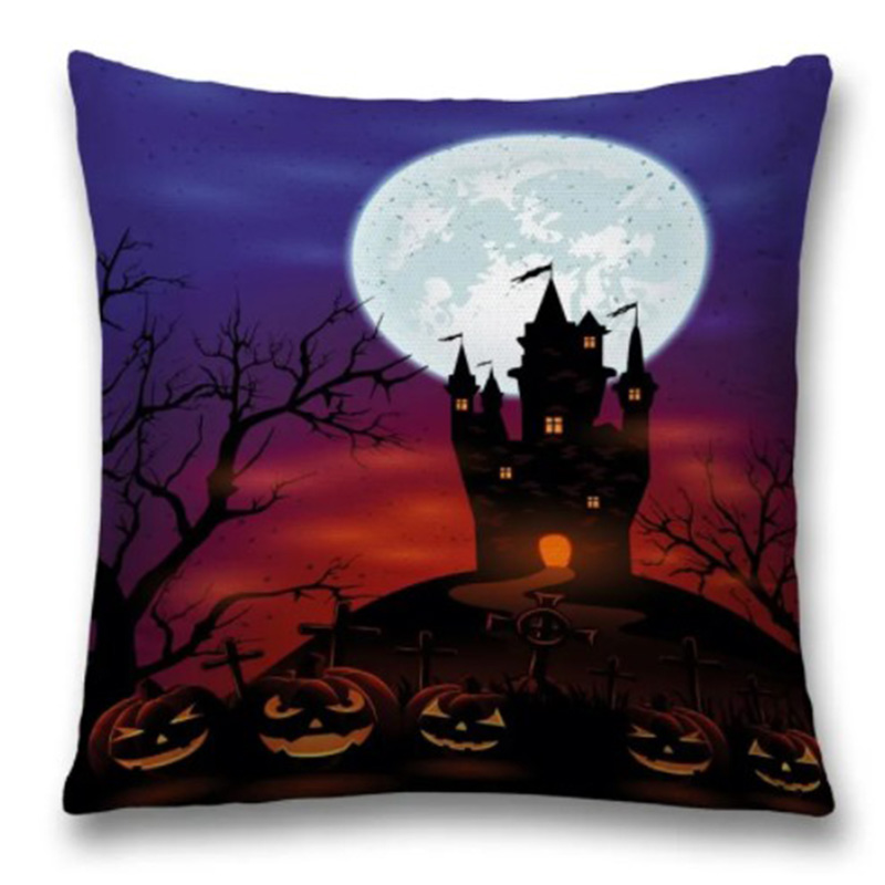 Подушка Halloween Castle Синий Черный Красный Подушка Halloween Castle Синий Черный Красный в Воронеже | Loft Concept