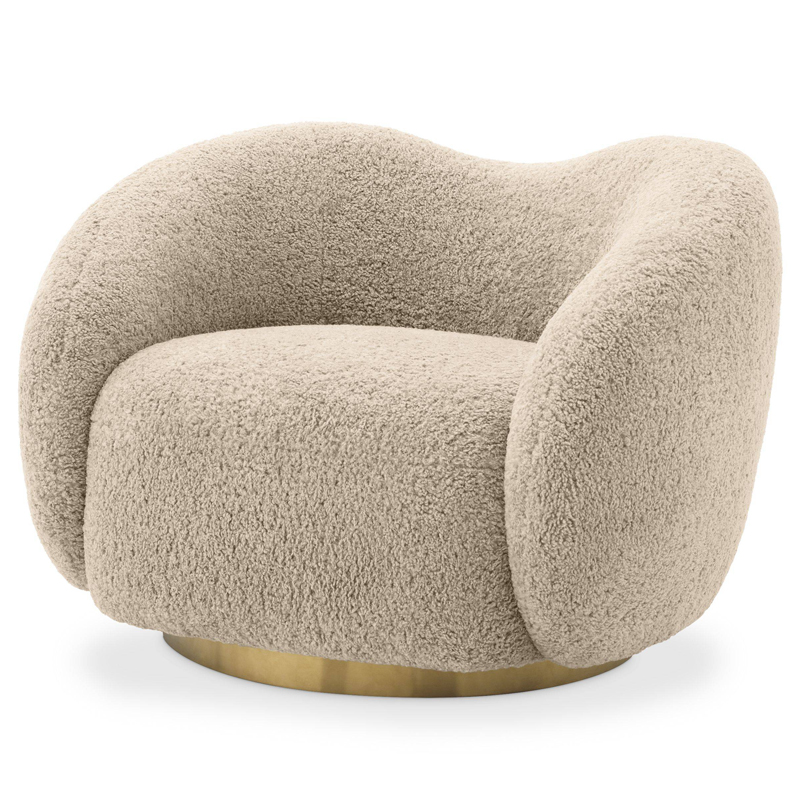 Кресло Eichholtz Swivel Chair Diego Песочный Латунь в Воронеже | Loft Concept 