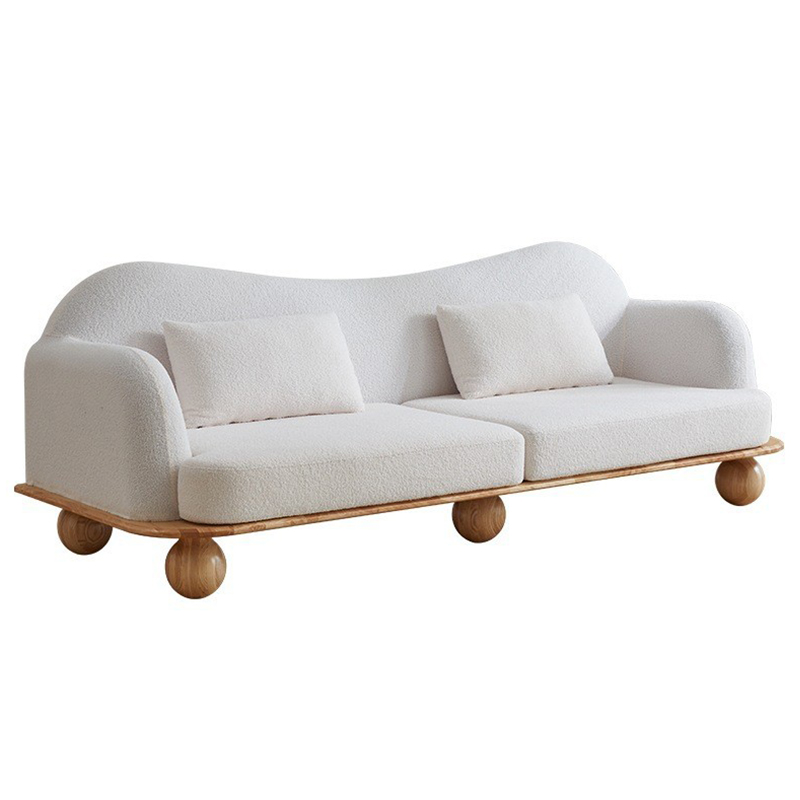 Диван Gould Wooden Forms Sofa Коричневый Белый в Воронеже | Loft Concept 