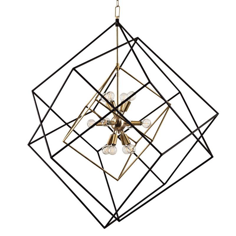 Люстра CUBIST Pendant Black and Gold 9 lamp Золотой Черный в Воронеже | Loft Concept 