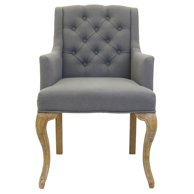 Кресло Mason Classical Armchair grey flax Серый Коричневый в Воронеже | Loft Concept 