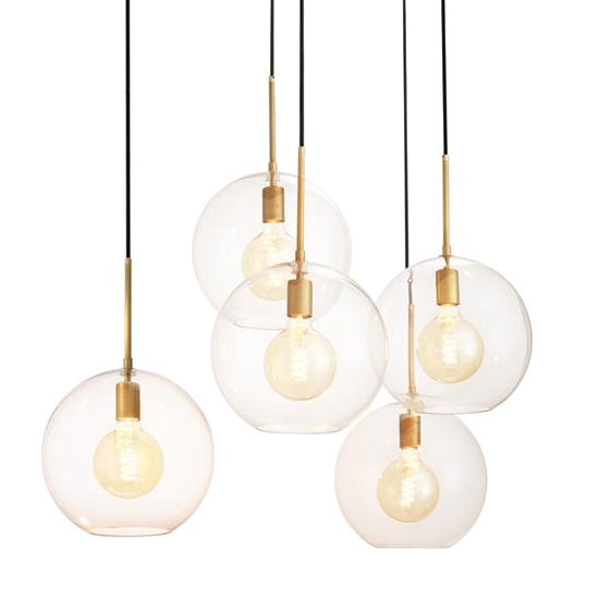 Люстра Chandelier Tango 5 light Латунь Античная полированная Темная бронза Прозрачное Стекло в Воронеже | Loft Concept 