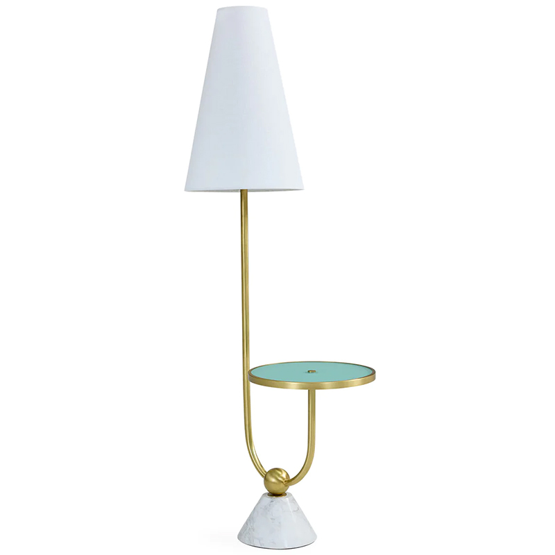 Торшер PARADISO TABLE FLOOR LAMP Латунь Белый Бирюзовый в Воронеже | Loft Concept 