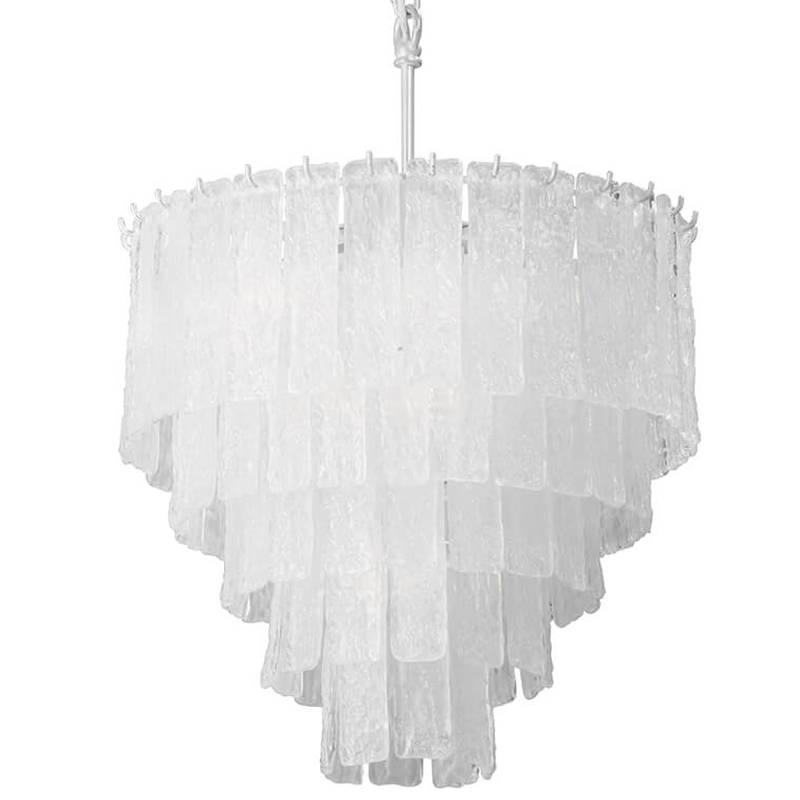 Люстра подвесная Textured Glass Chandelier Белое матовое стекло в Воронеже | Loft Concept 