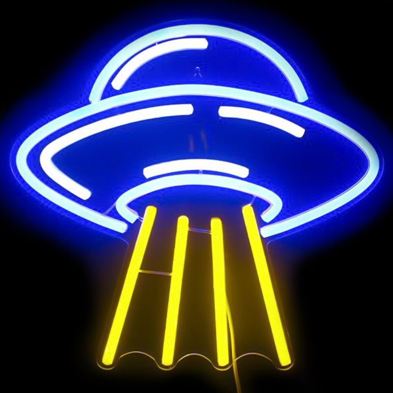 Неоновая настенная лампа UFO Neon Wall Lamp Желтый Синий в Воронеже | Loft Concept 