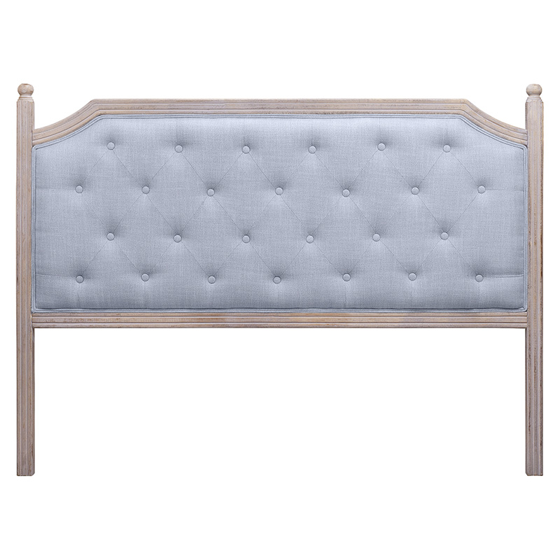 Изголовье кровати серое с мягкой обивкой из рогожки Emma Headboard Серый Коричневый в Воронеже | Loft Concept 