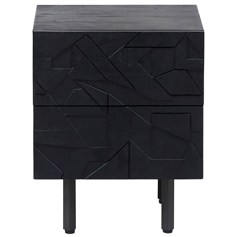 Тумба Polygonal Ornament Nightstand Черный в Воронеже | Loft Concept 