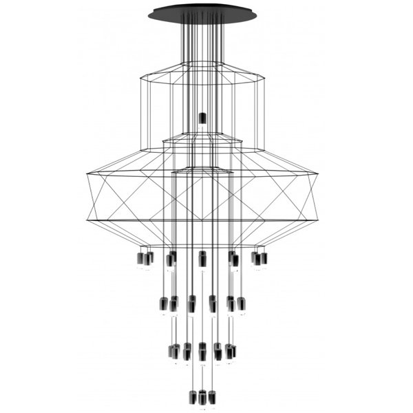 Люстра Wireflow Chandelier 0374 Suspension lamp Черный в Воронеже | Loft Concept 