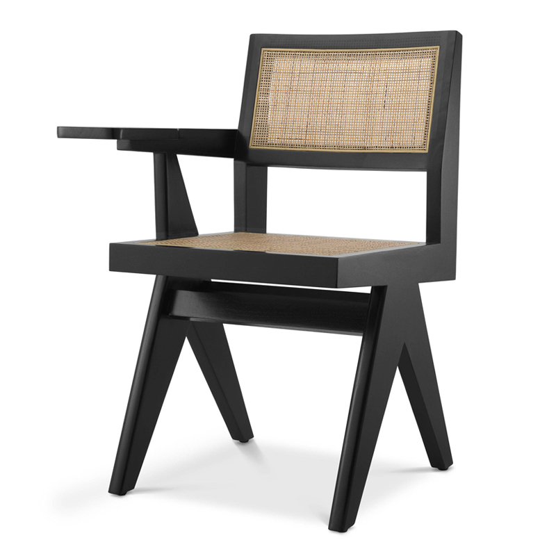 Стул Eichholtz Chair Niclas With Desk black Бежевый Черный в Воронеже | Loft Concept 