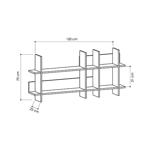 Полка прямая подвесная двухъярусная цвета антрацит BEADS BOOKCASE ANTHRACITE в Воронеже