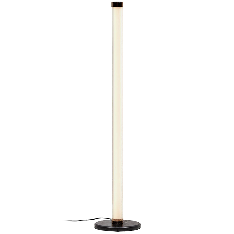 Дизайнерский торшер CANVAS GLASS TUBE FLOOR LAMP Медь Кремовый Черный Прозрачное Стекло в Воронеже | Loft Concept 