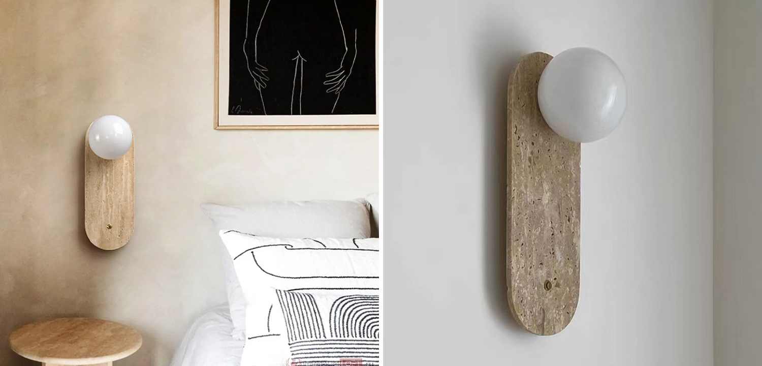 Бра STIAN TRAVERTINE WALL Овал - фото