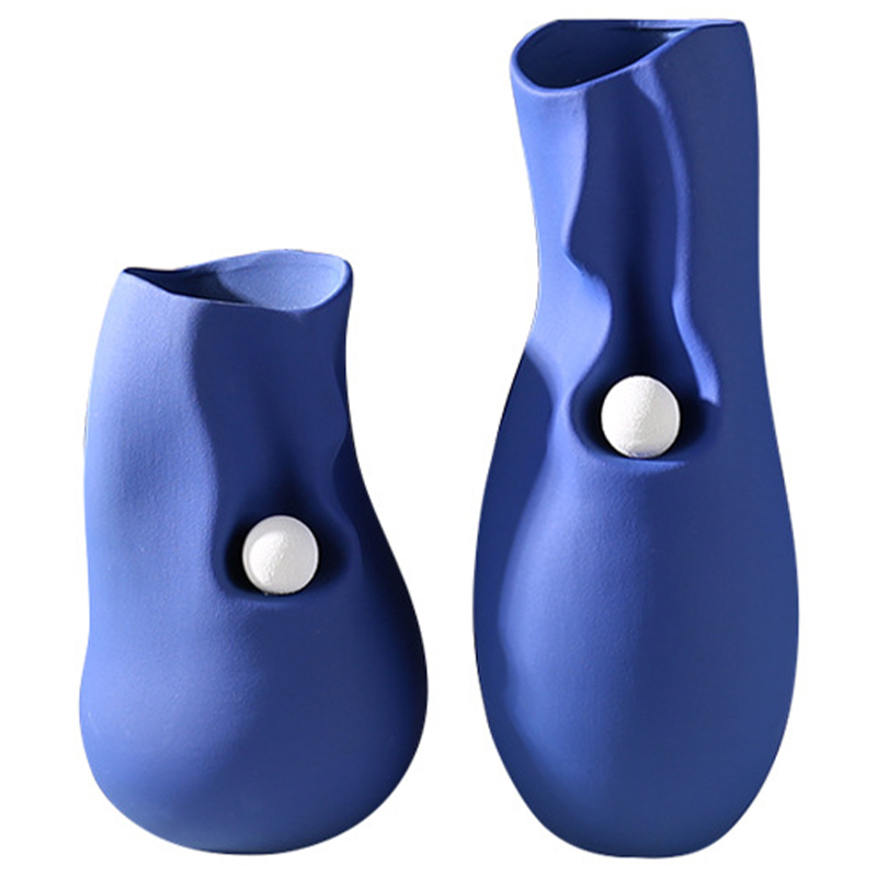 Ваза Molecule Collection Rhea Blue Vase Синий Белый в Воронеже | Loft Concept 