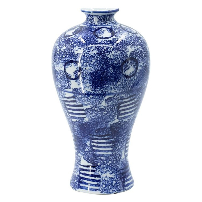 Ваза из фарфора сине-белого цвета Blue & White Ornament Белый Синий Ваза из фарфора сине-белого цвета Blue & White Ornament Белый Синий в Воронеже | Loft Concept