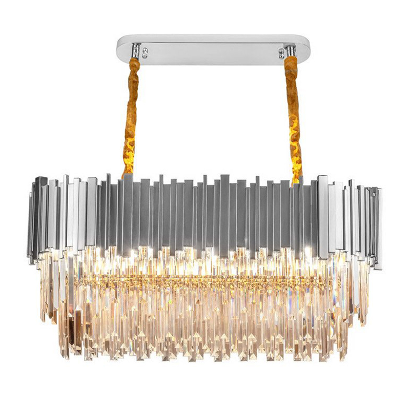 Большая многоярусная люстра Cascade Glass Metal Luxxu Chandelier 100 Silver Серебряный Прозрачное Стекло в Воронеже | Loft Concept 