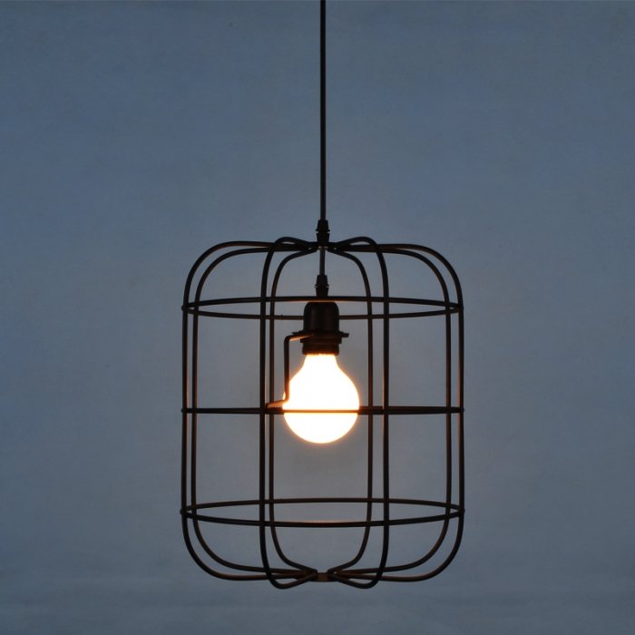Подвесной светильник Loft Cage Barrel Черный в Воронеже | Loft Concept 