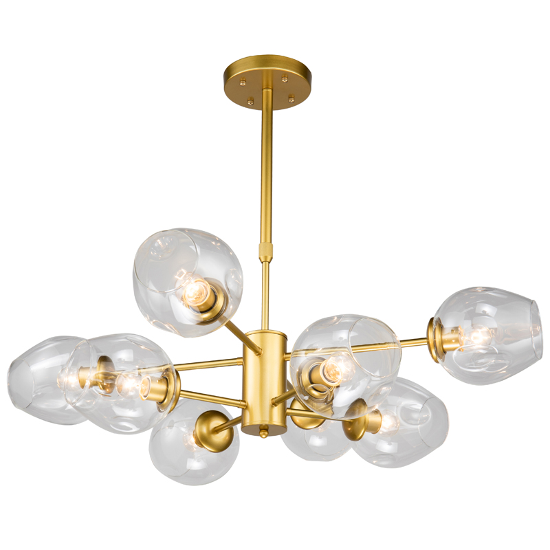 Люстра Branching Bubble Chandelier gold 8 Глянцевое золото Прозрачный в Воронеже | Loft Concept 