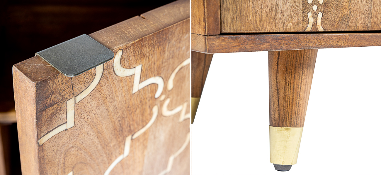 Комод из натурального дерева Bone Inlay 140 см - фото №1