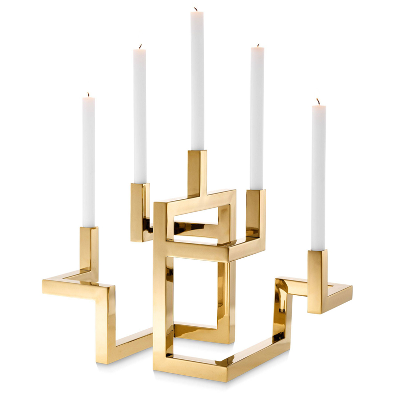 Подсвечник Eichholtz Candle Holder Skyline Латунь в Воронеже | Loft Concept 