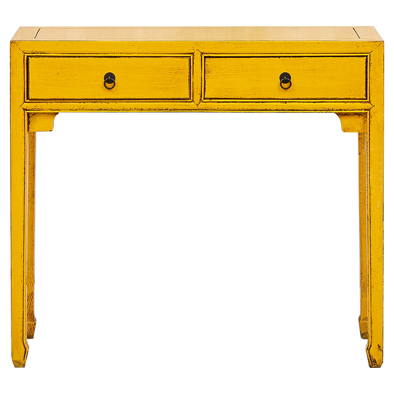 Консоль в китайском стиле с двумя ящиками Yellow Chinese Collection Console Желтый Консоль в китайском стиле с двумя ящиками Yellow Chinese Collection Console Желтый в Воронеже | Loft Concept