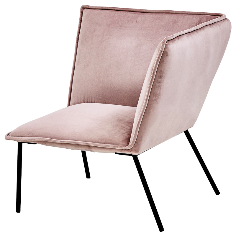 Кресло Corner Armchair pink Розовый пастельный Черный в Воронеже | Loft Concept 