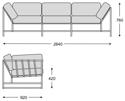 Диван Kenn X Miller sofa Indigo and copper denim в Воронеже