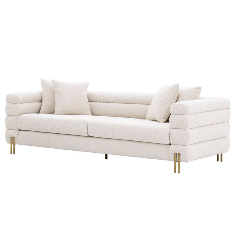 Диван Sofa York boucle cream Кремовый Латунь в Воронеже | Loft Concept 