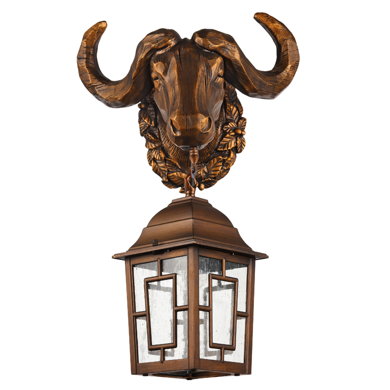 Уличный светильник Bull Lantern Коричневый винтаж Прозрачное Стекло в Воронеже | Loft Concept 