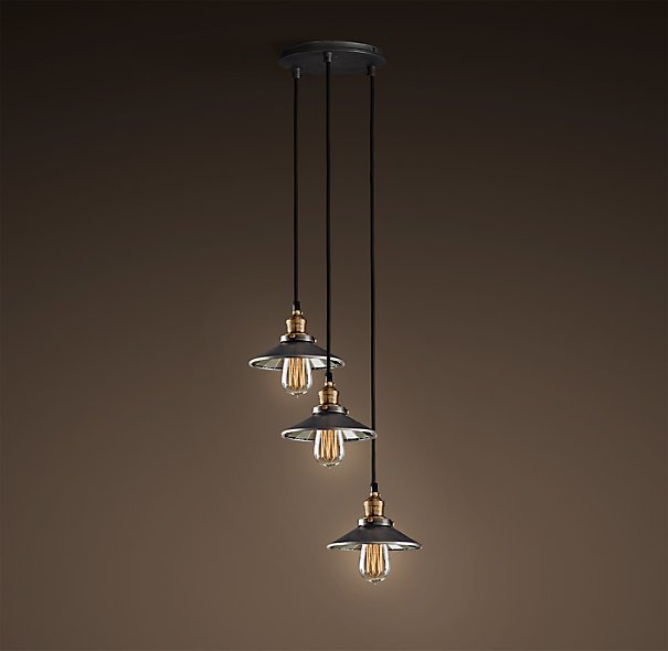 Люстра Loft Cone Pendant Reflector 3 Черный в Воронеже | Loft Concept 