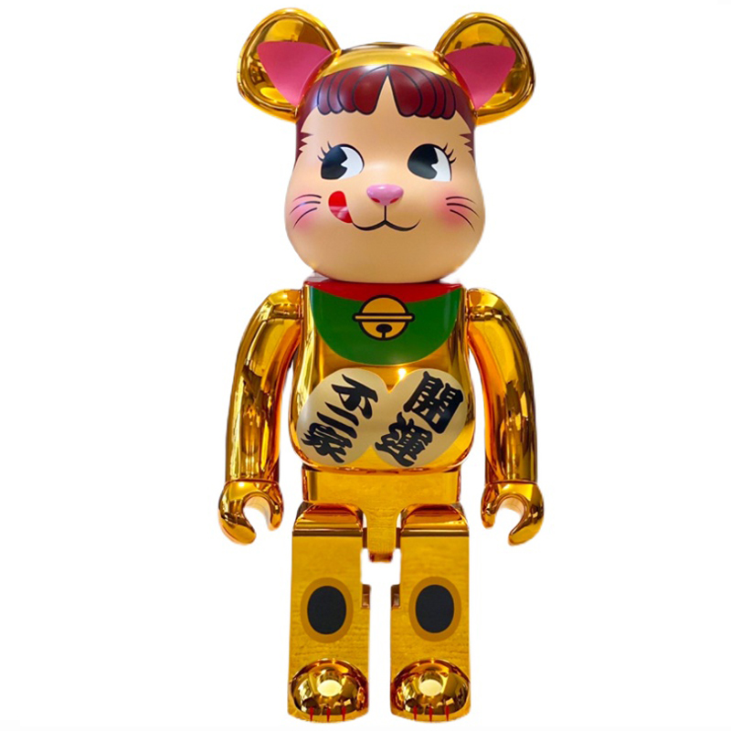 Статуэтка Bearbrick Maneki Neko Gold Золотой Мульти в Воронеже | Loft Concept 