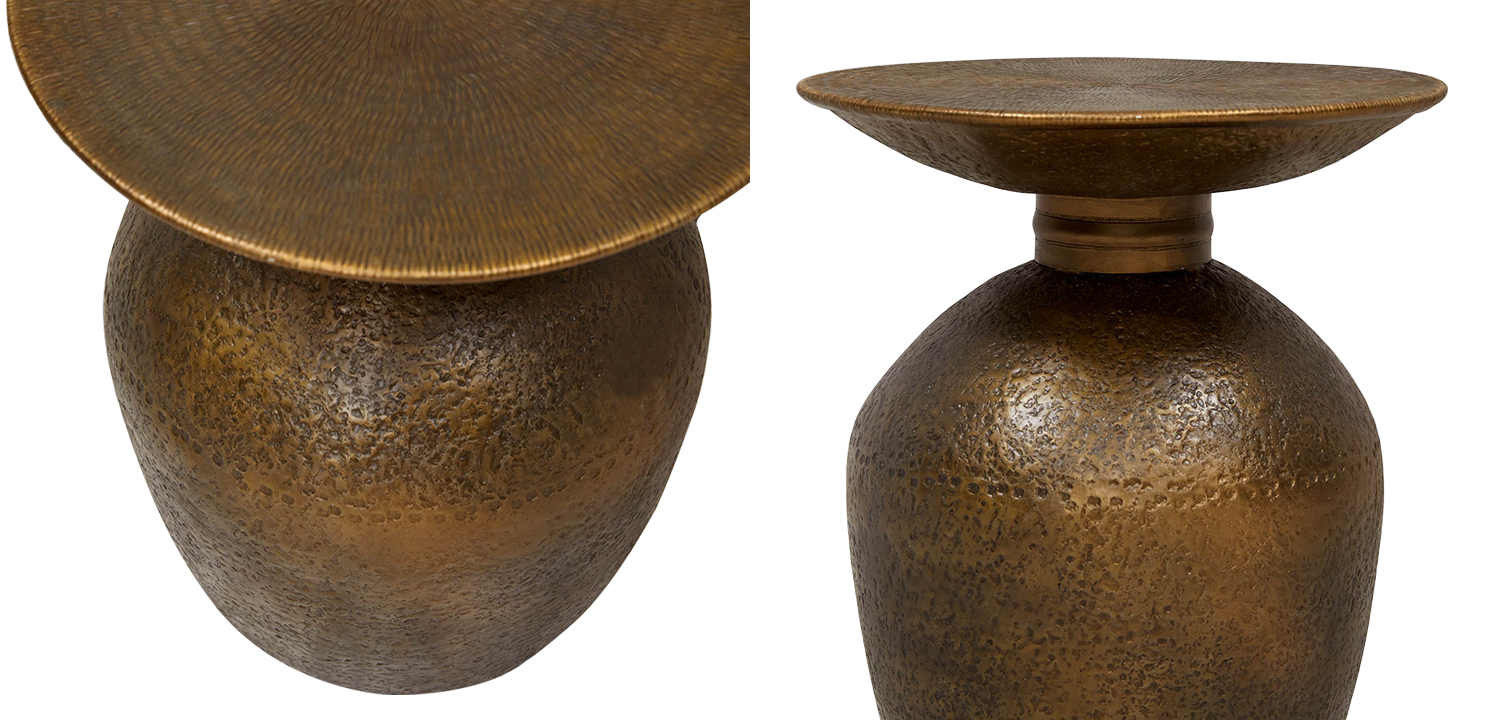 Круглый приставной столик из металла Abdo Side Table - фото