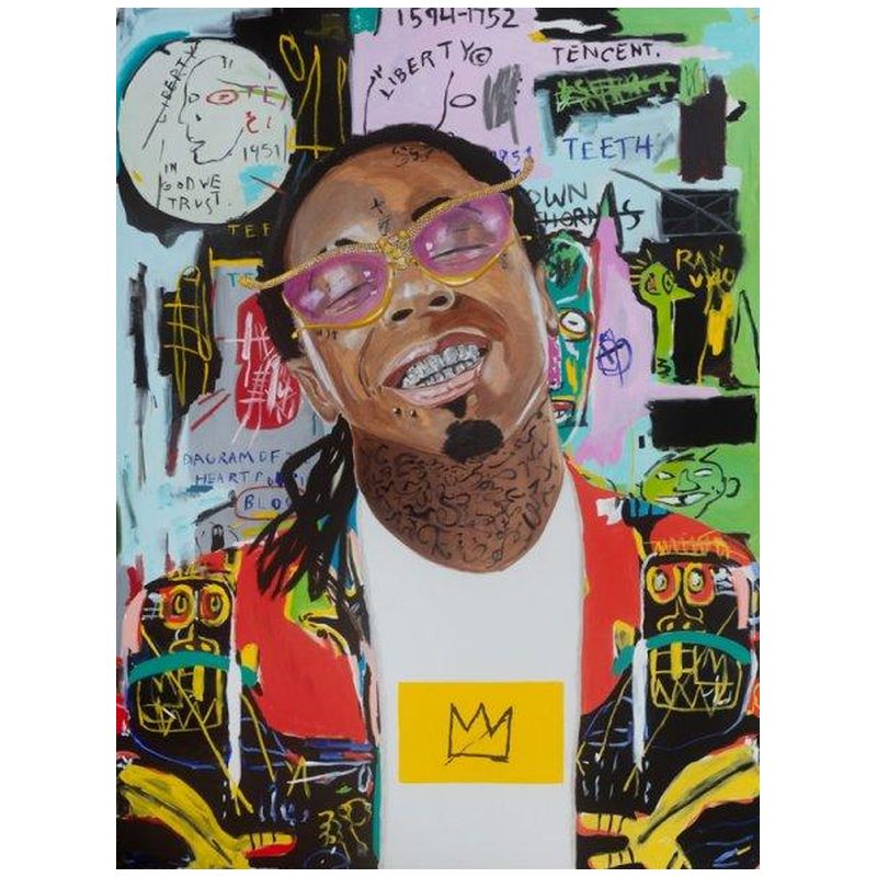 Картина King Weezy with Basquiat Jacket and Background Мульти в Воронеже | Loft Concept 