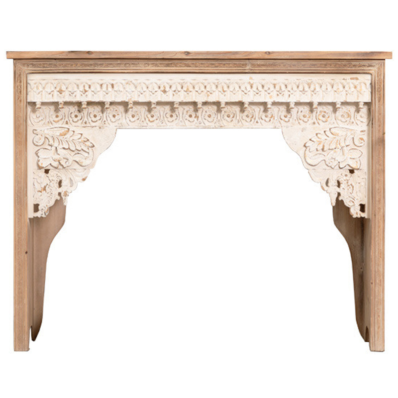 Консоль Indian Antique White Furniture Adnan Console Древесина Бежевый в Воронеже | Loft Concept 