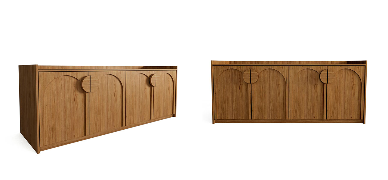 Комод длинный с дверцами в виде арки Asphea - фото