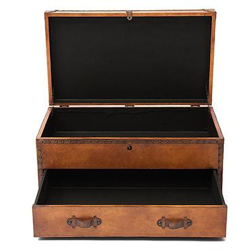 Стол-сундук Vintage buffalo leather chest-table Коричневый винтаж в Воронеже | Loft Concept 