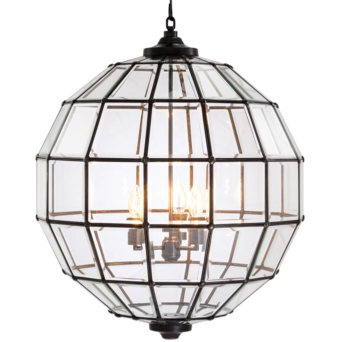 Люстра Lantern Luna Bronze L Темная бронза Прозрачный (Transparent) в Воронеже | Loft Concept 