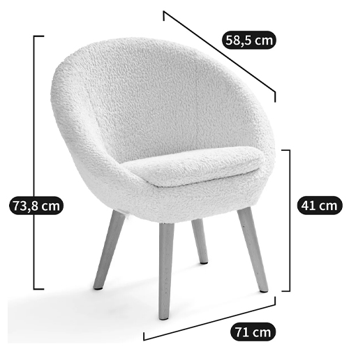 Кресло на деревянных ножках с обивкой из ткани букле Aldo Boucle Armchair в Воронеже