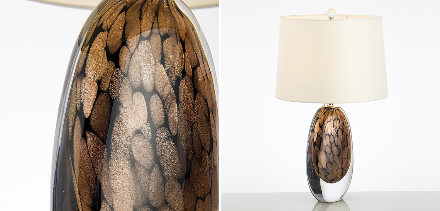 Настольная Crystal Table Lamp Brown Glass - фото