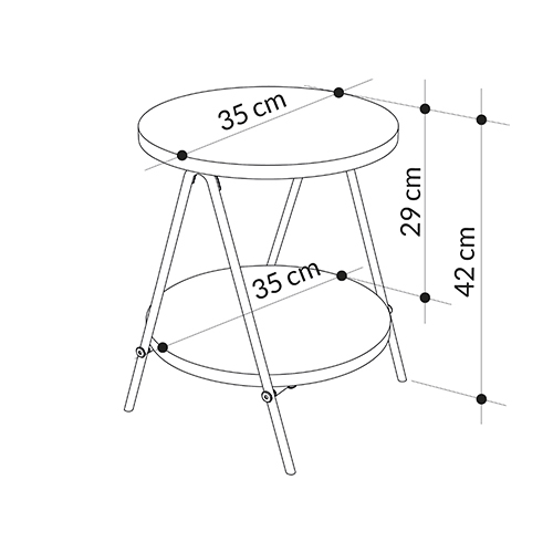 Стол приставной с 2-мя круглыми белыми столешницами ESSEL SIDE TABLE WHITE в Воронеже