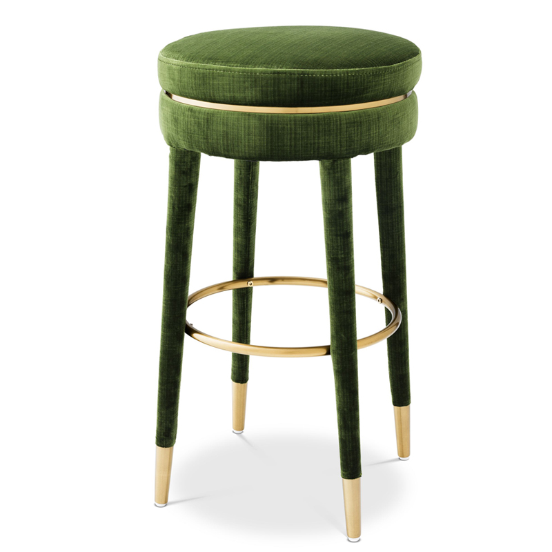 Барный стул Eichholtz Bar Stool Parisian green Зеленый Латунь в Воронеже | Loft Concept 