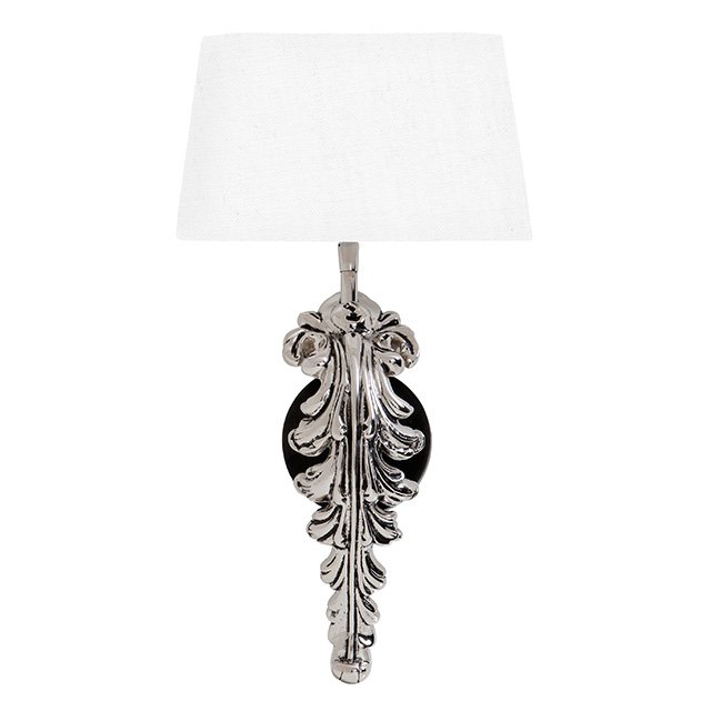 Бра Eichholtz Wall Lamp Beau Site Nickel+White Никель Белый в Воронеже | Loft Concept 