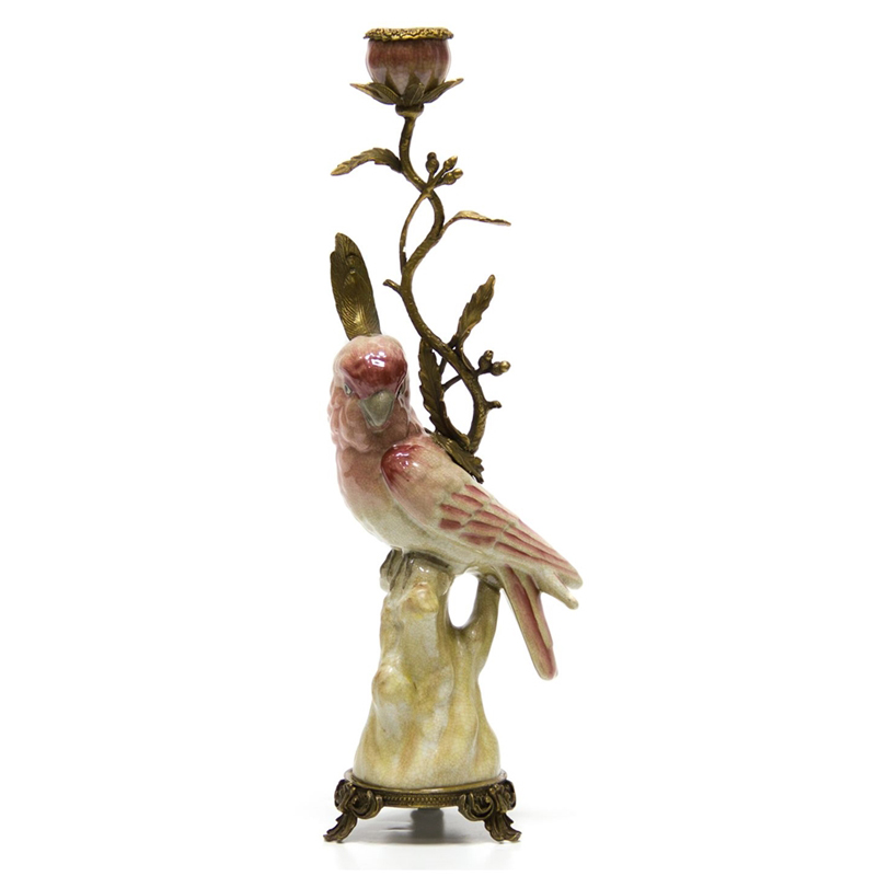 Подсвечник Pink Parrot Candlestick L or R Бронза Розовый (Rose) в Воронеже | Loft Concept 