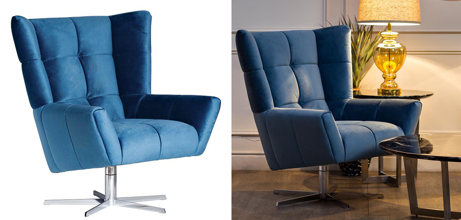 Кресло вращающееся Lord Armchair blue Кресло вращающееся Lord Armchair blue - Loft-Concept в Воронеже