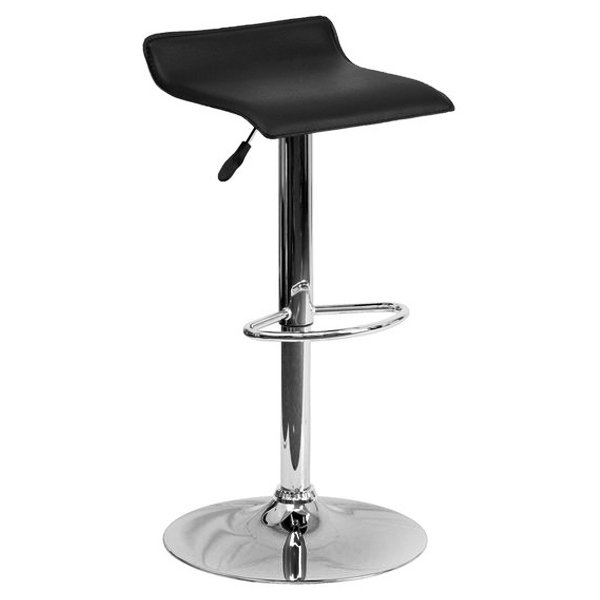 Барный стул Chrome And Black Bar Stool Серебряный в Воронеже | Loft Concept 