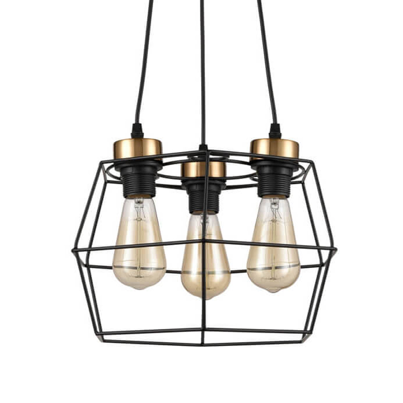 Люстра Loft Wire Cage Black lamp 3 Черный в Воронеже | Loft Concept 