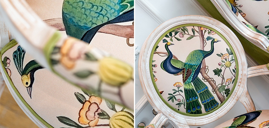 Полукресло с зелеными павлинами Emperor