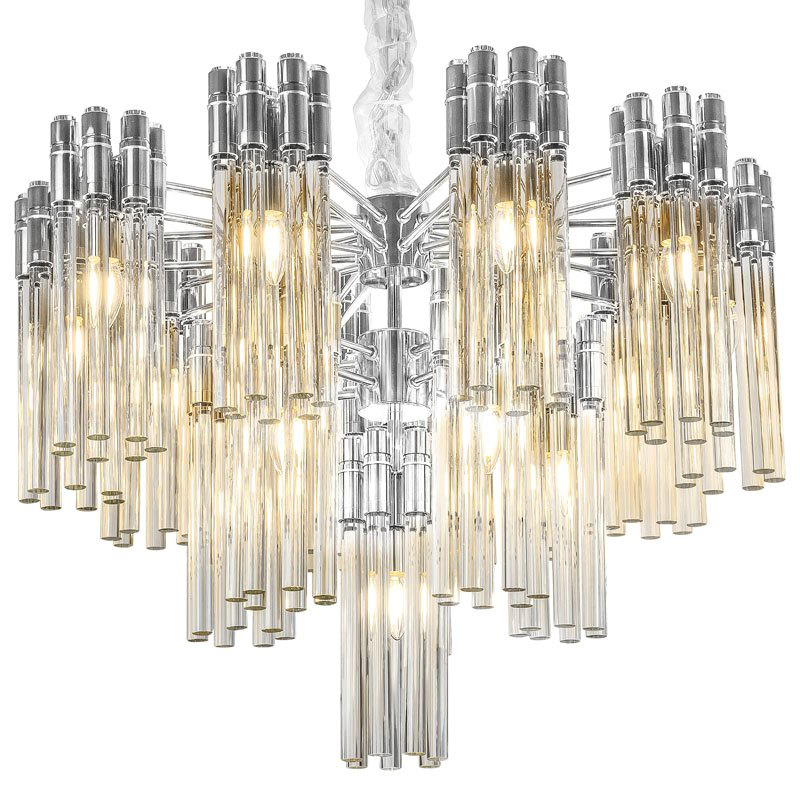 Люстра Contemporary Chandelier Crystal Silver Прозрачное Стекло Серебряный в Воронеже | Loft Concept 