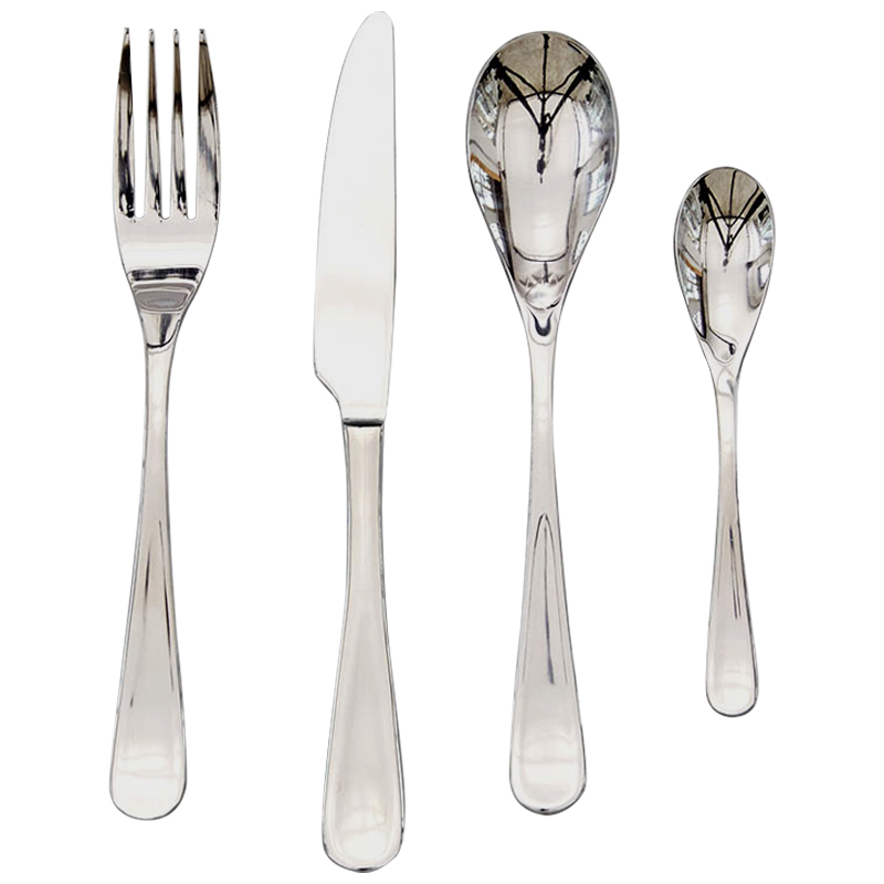 Столовые приборы на 1 персону Contemporary Cutlery Set Серебряный в Воронеже | Loft Concept 