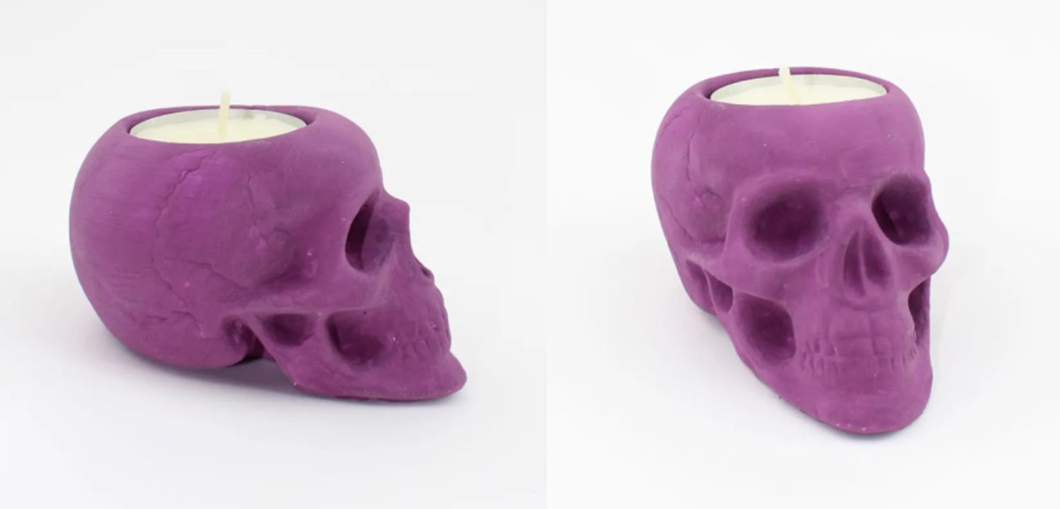 Подсвечник Purple Skull - фото
