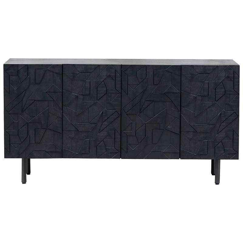 Комод Polygonal Ornament Chest of Drawers L Черный в Воронеже | Loft Concept 